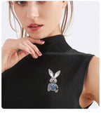 Bunny Rhinestone Brooch PA5145