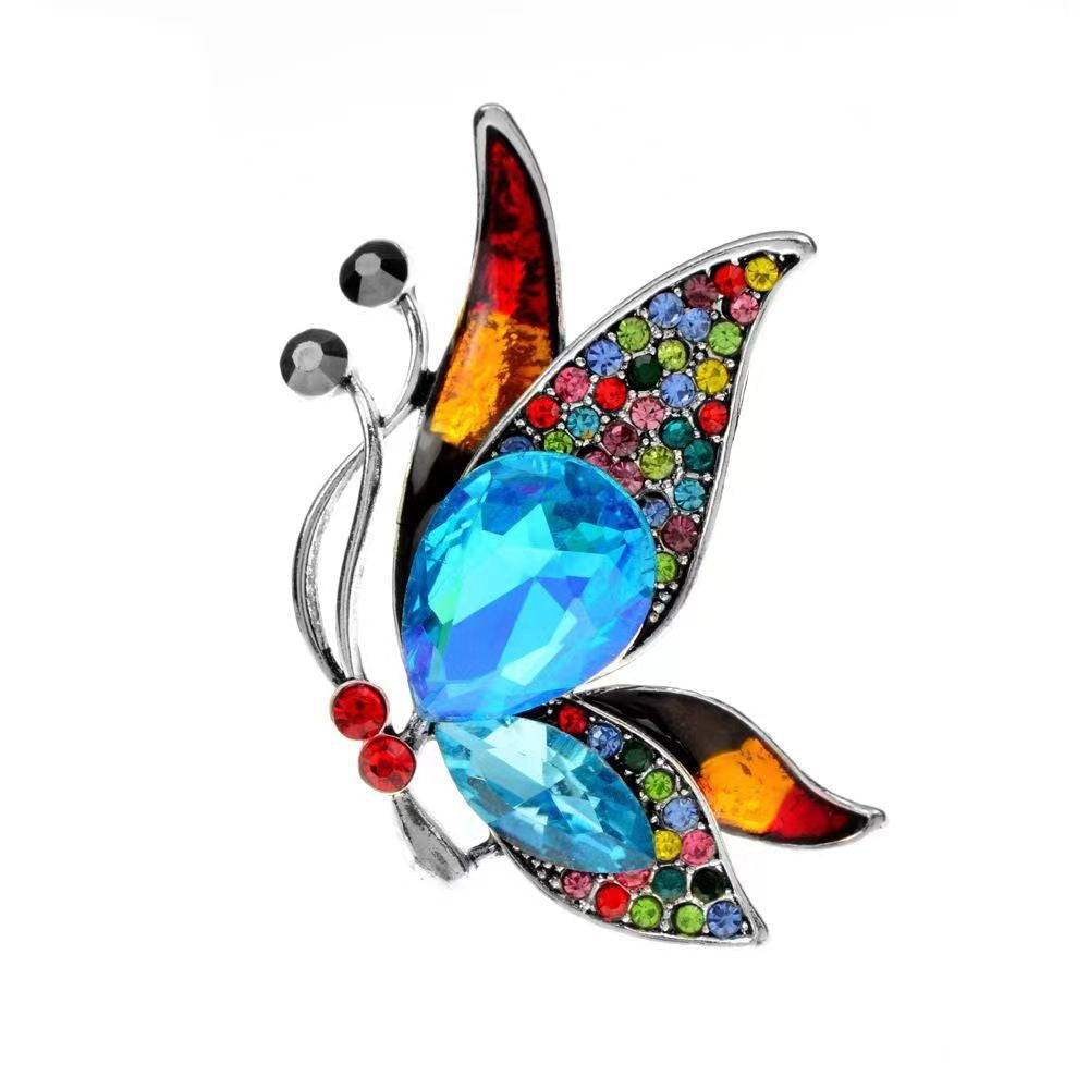 Butterfly Rhinestone Alloy Brooch PA5173