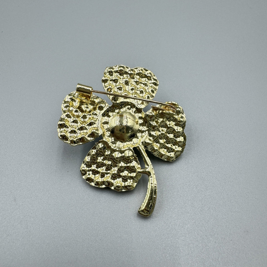 Blue Turquoise Clover Brooch PA5178