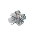 Blue Turquoise Clover Brooch PA5178