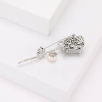 Rose Flowers Rhinestone Brooch PA5191