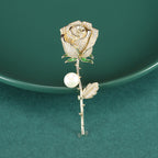 Rose Flowers Rhinestone Brooch PA5191