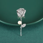 Rose Flowers Rhinestone Brooch PA5191