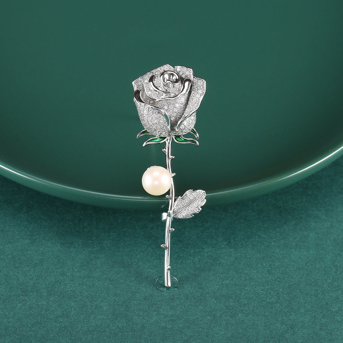 Rose Flowers Rhinestone Brooch PA5191