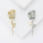 Rose Flowers Rhinestone Brooch PA5191