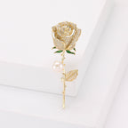 Rose Flowers Rhinestone Brooch PA5191