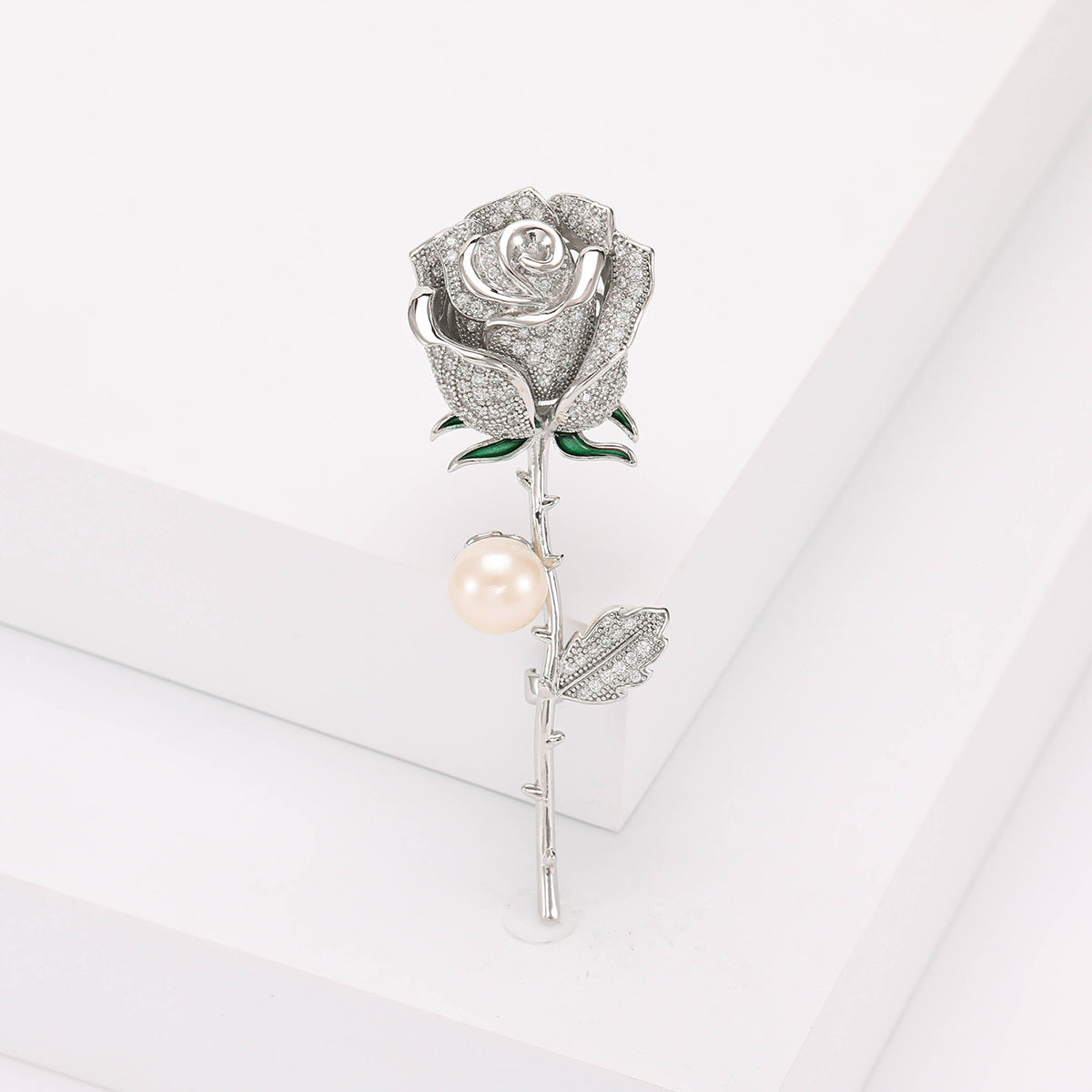 Rose Flowers Rhinestone Brooch PA5191