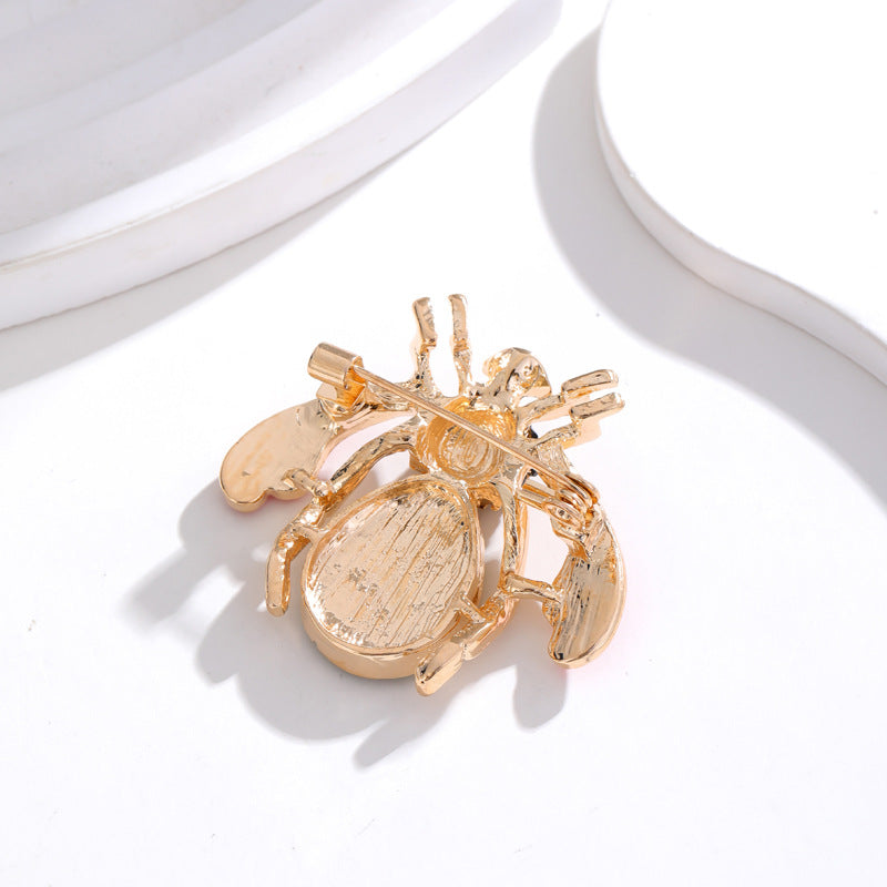 Watermelon Bee Rhinestone Brooch PA5200