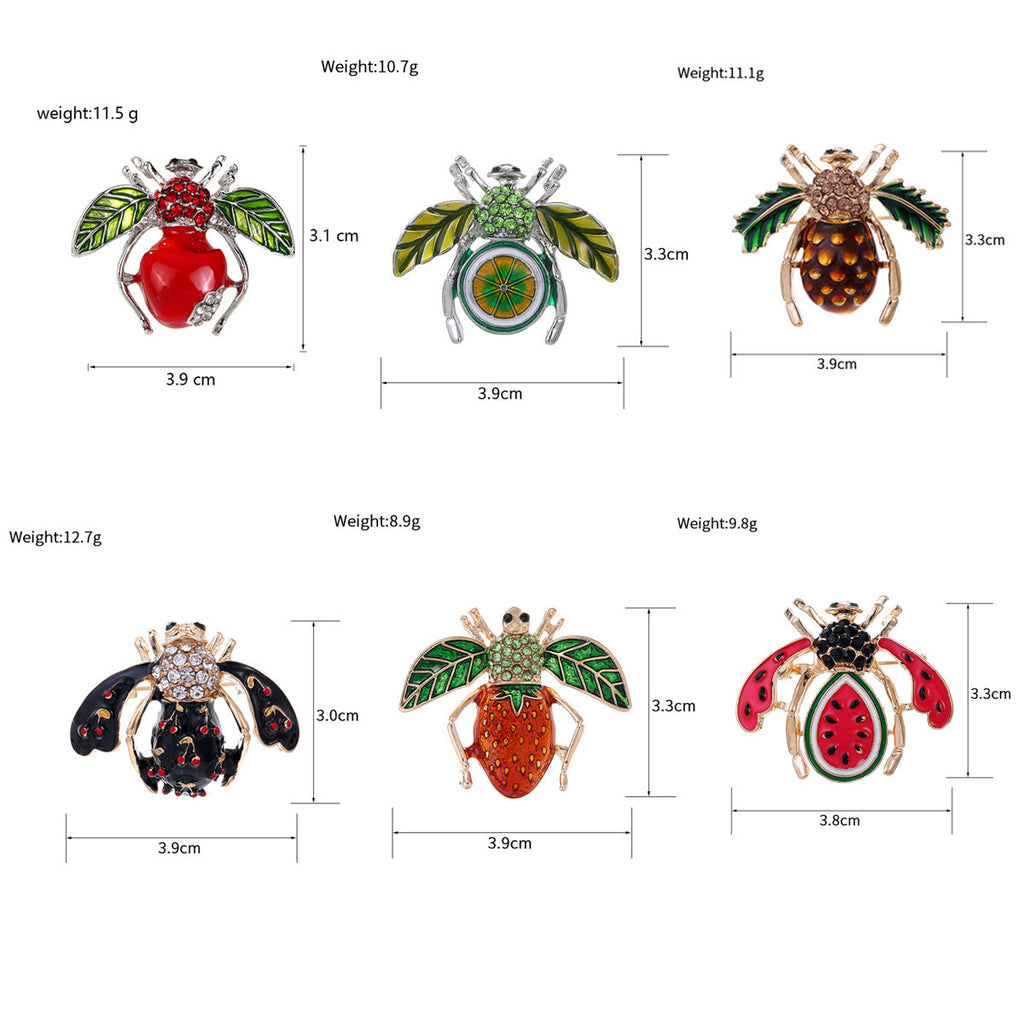 Watermelon Bee Rhinestone Brooch PA5200