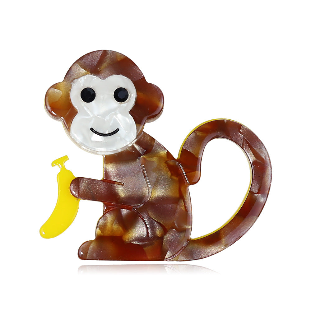 Monkey Shaped Acrylic Brooch PA5220