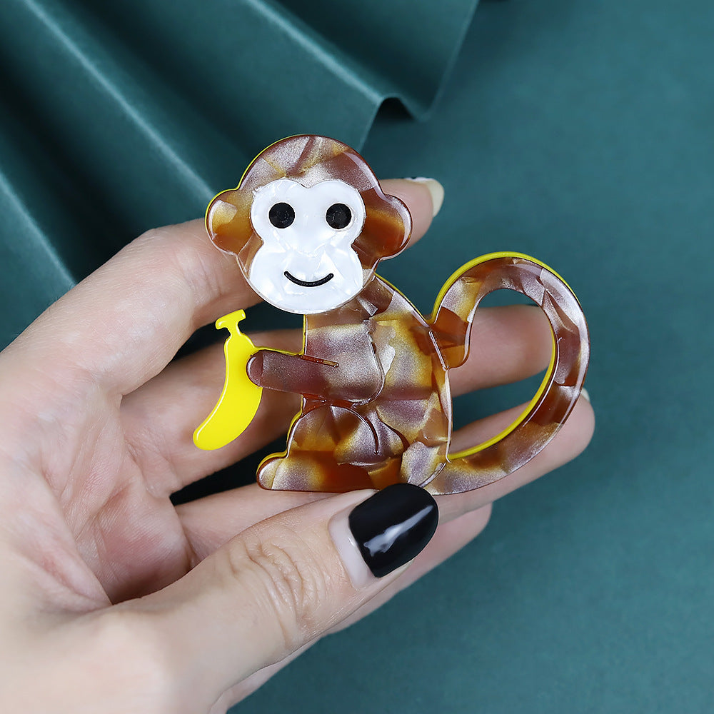 Monkey Shaped Acrylic Brooch PA5220