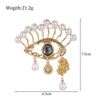 Pearl Evil Eye Alloy Brooch PA5228