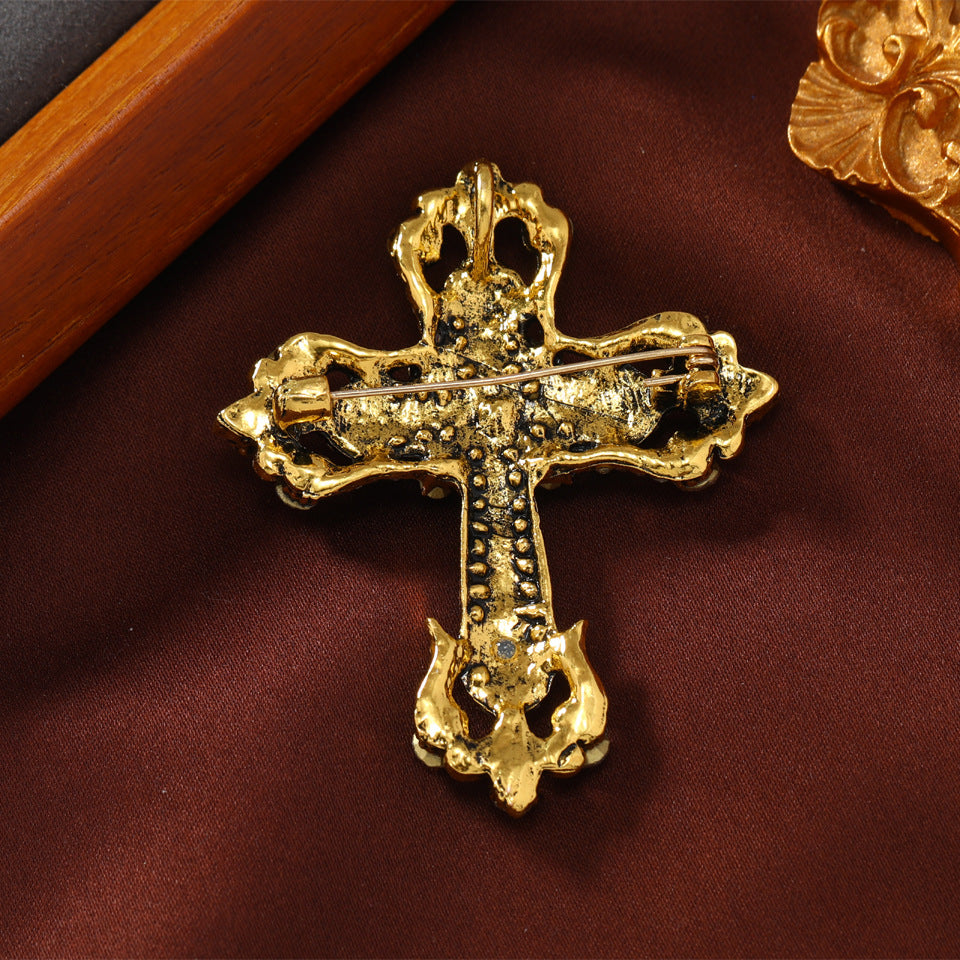 Cross Rhinestone Brooch PA5234