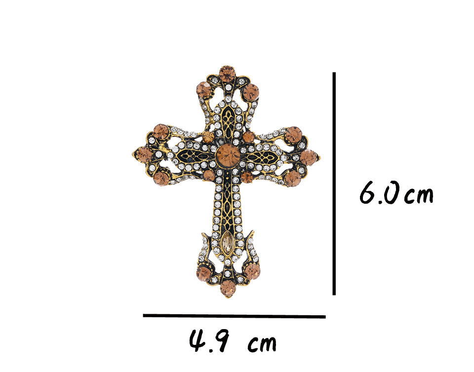 Cross Rhinestone Brooch PA5234