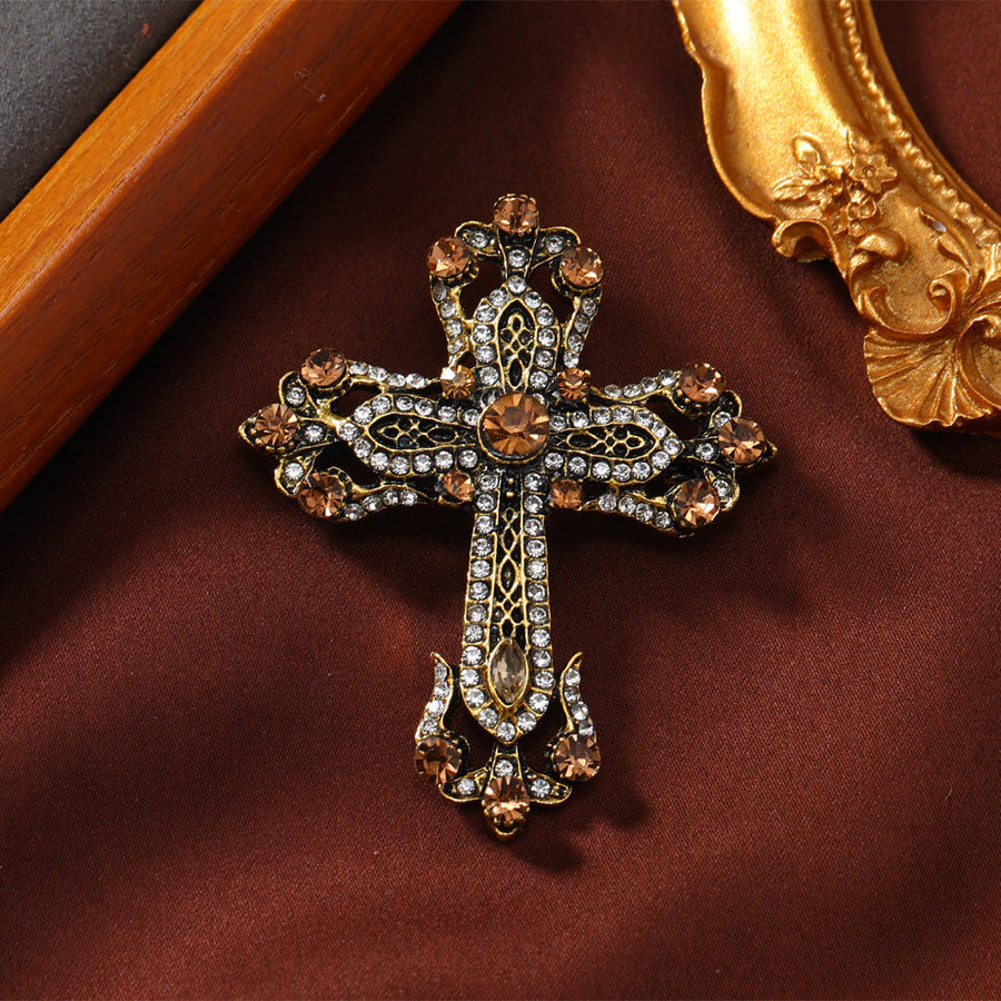 Cross Rhinestone Brooch PA5234