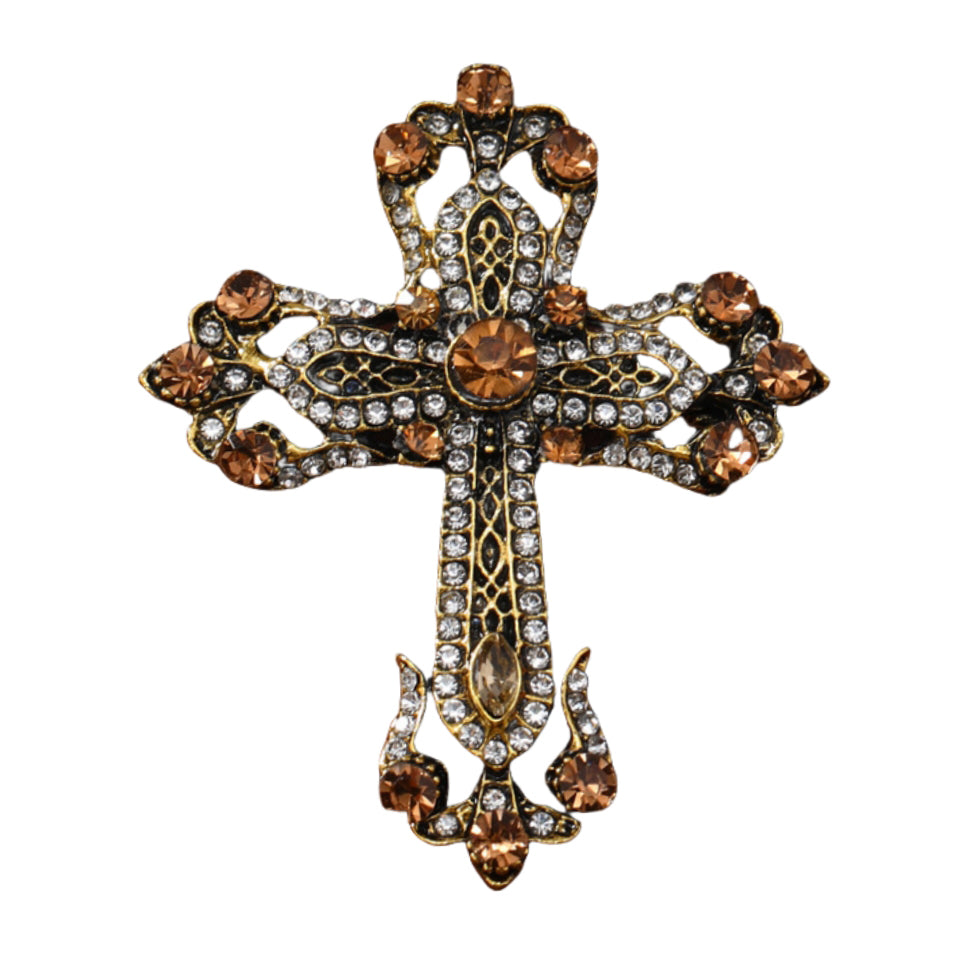 Cross Rhinestone Brooch PA5234