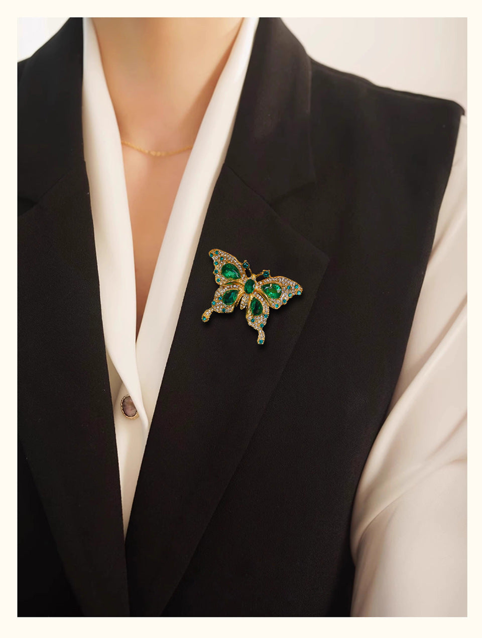 Baroque Butterfly Rhinestone Brooch PA5235