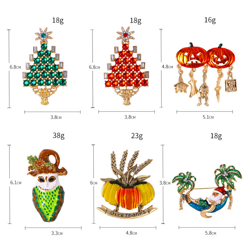 Christmas Santa Claus On Vacation Brooch PA5254