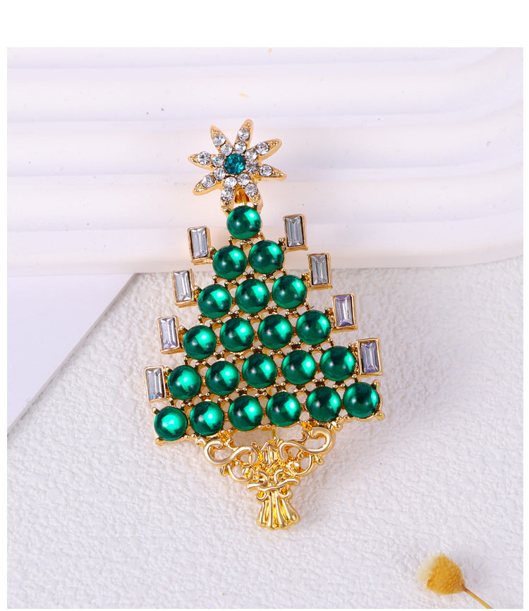 Christmas Tree Rhinestone Brooch PA5258