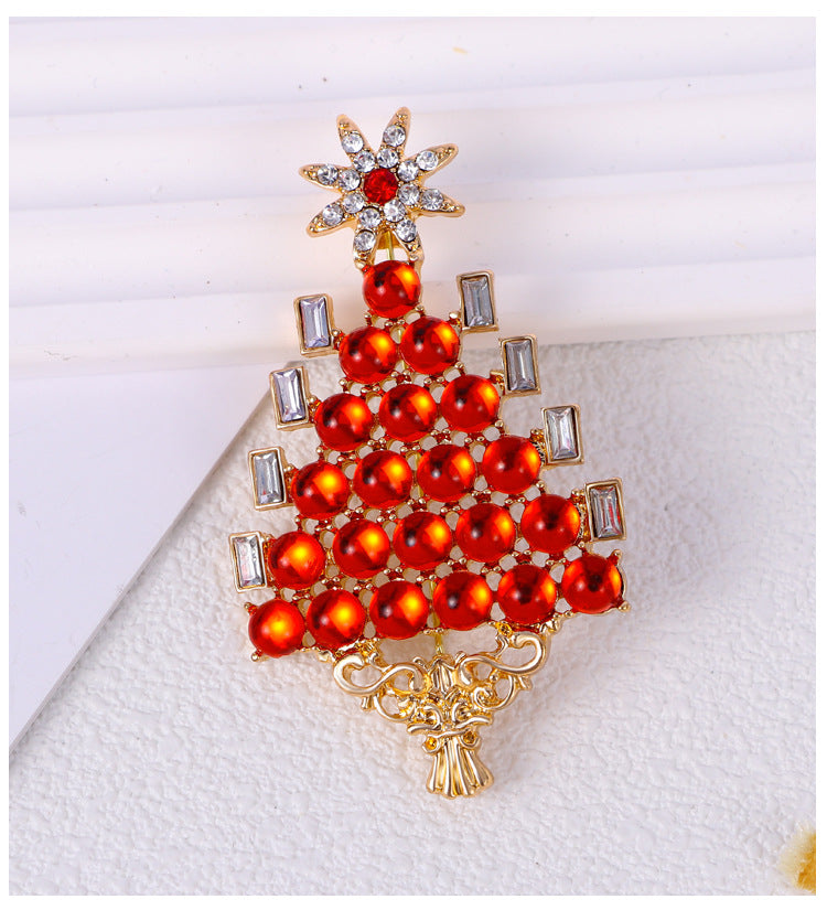 Christmas Tree Rhinestone Brooch PA5258 - view 6