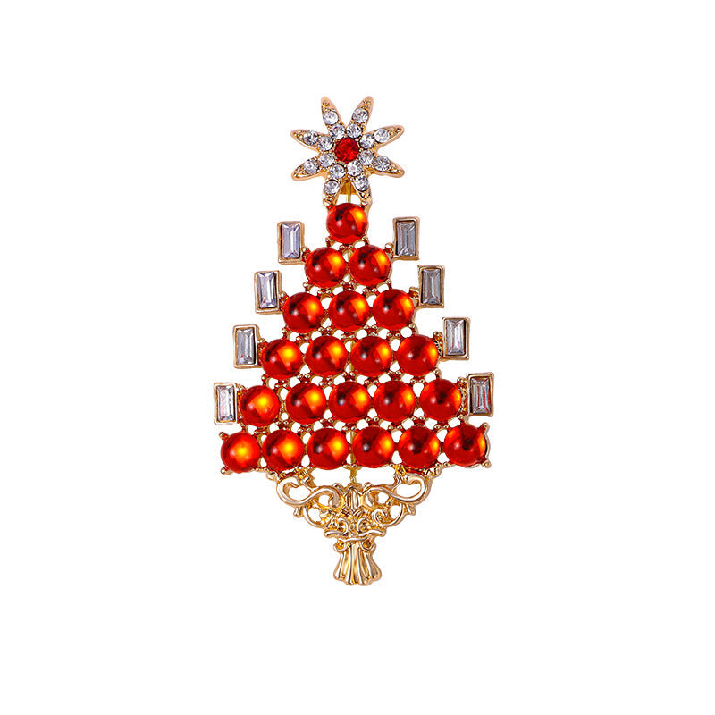 Christmas Tree Rhinestone Brooch PA5258