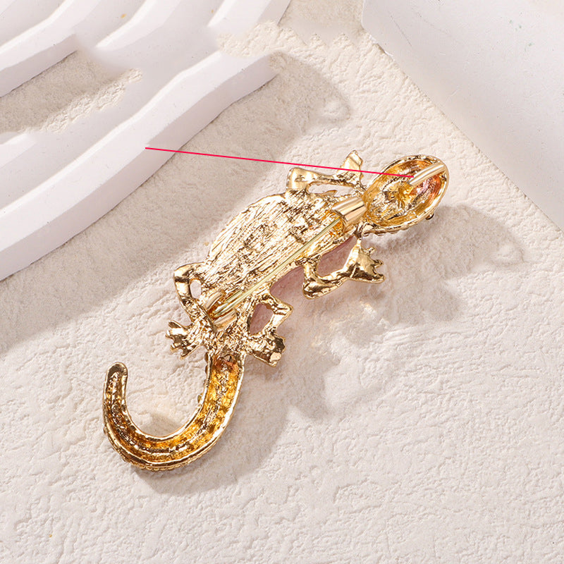 Rhinestone Lizard Animal Brooch PA5271