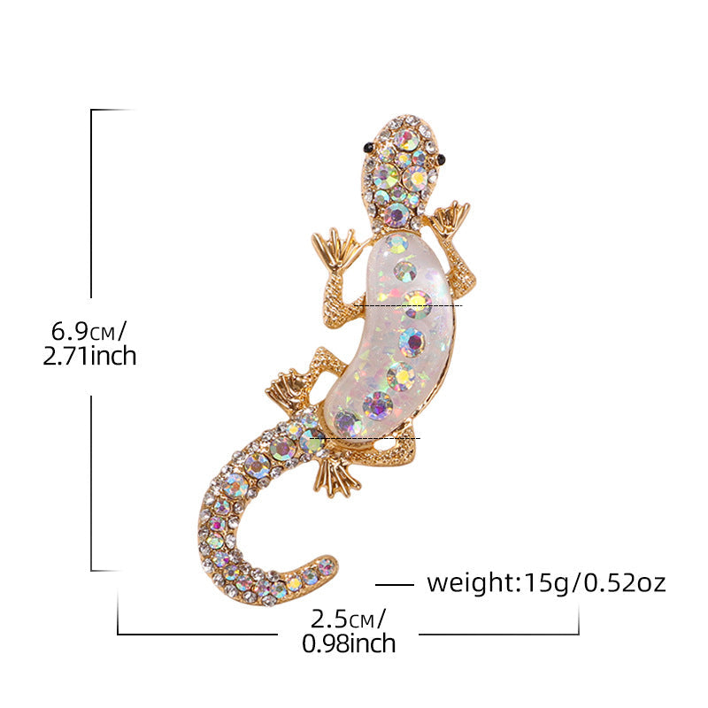 Rhinestone Lizard Animal Brooch PA5271