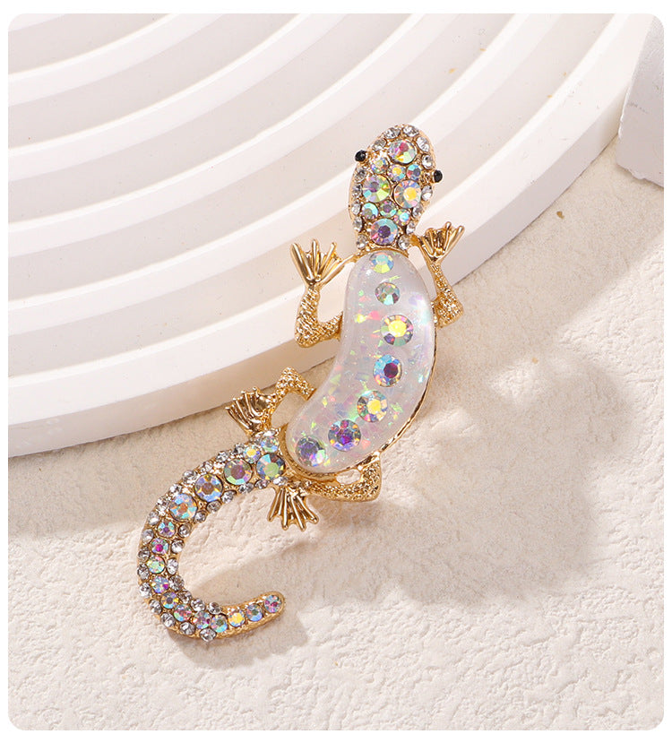 Rhinestone Lizard Animal Brooch PA5271