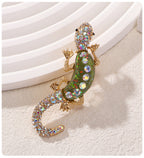 Rhinestone Lizard Animal Brooch PA5271