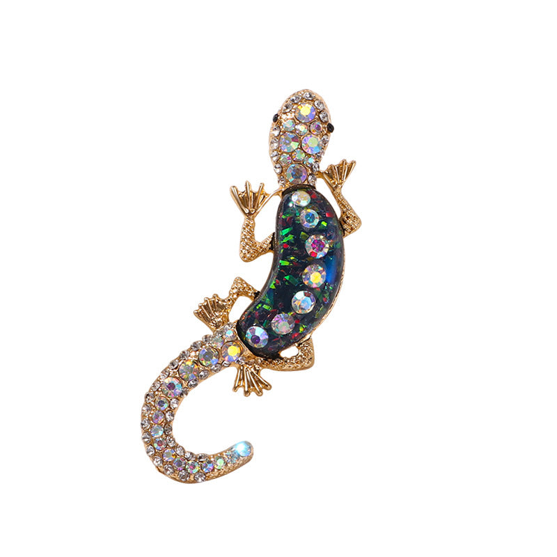 Rhinestone Lizard Animal Brooch PA5271