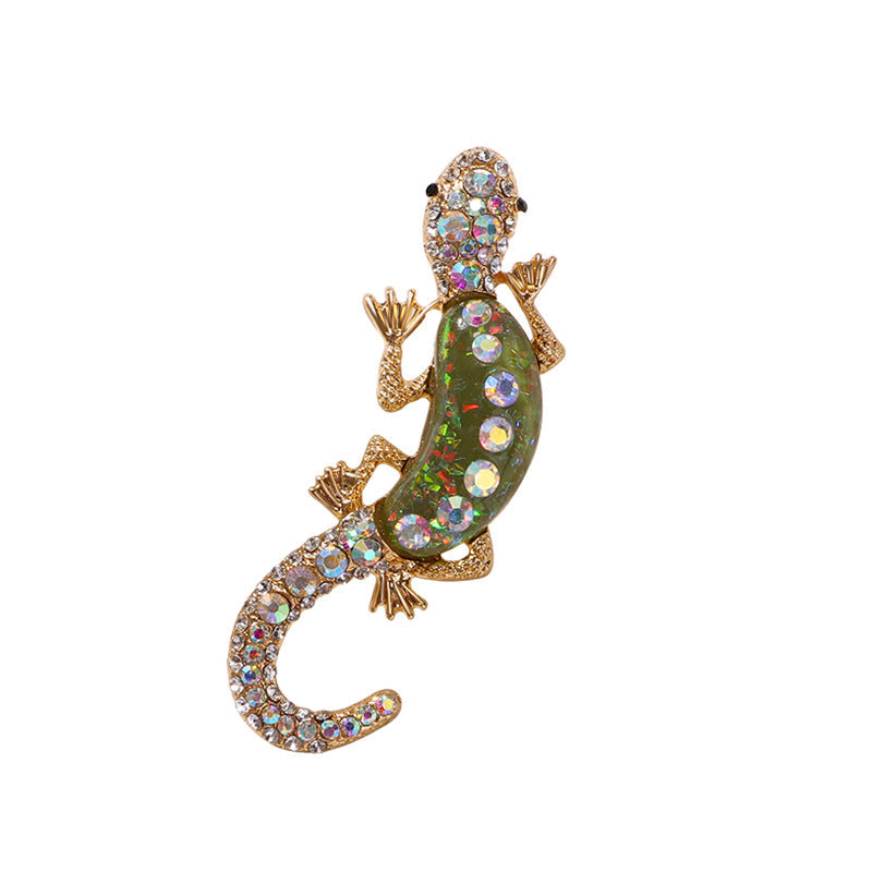 Rhinestone Lizard Animal Brooch PA5271