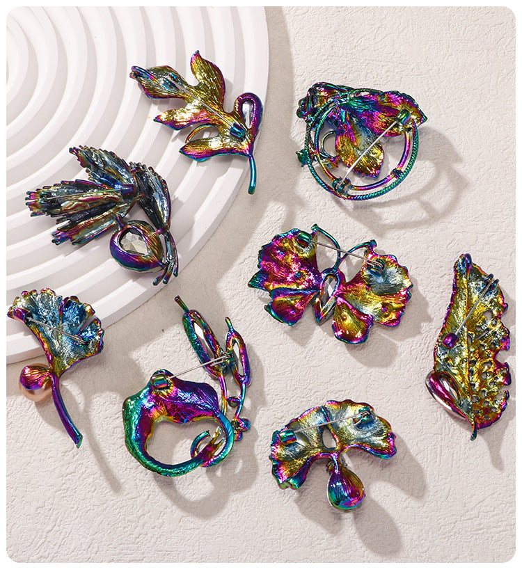 Botanical Flower Rhinestone Brooch PA5274