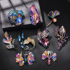 Botanical Flower Rhinestone Brooch PA5274