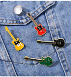 Enamel Electric Guitar Music Instrument Brooch PA5280