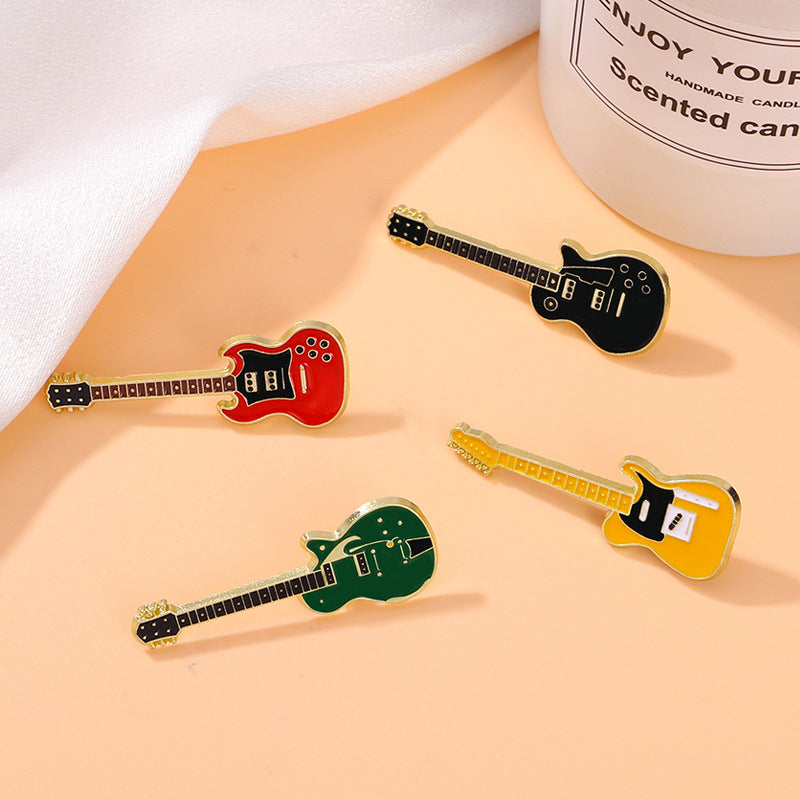 Enamel Electric Guitar Music Instrument Brooch PA5280