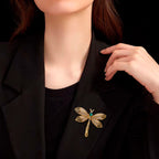 Vintage Gold Pearl Dragonfly Brooch PA5281