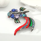 Fish Shape Rhinestone Alloy Brooch PA5285