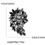 Large Rhinestone Leaf Heart Brooch PA5293