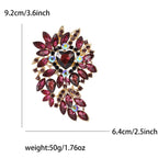 Large Rhinestone Leaf Heart Brooch PA5293