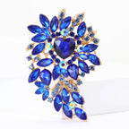 Large Rhinestone Leaf Heart Brooch PA5293