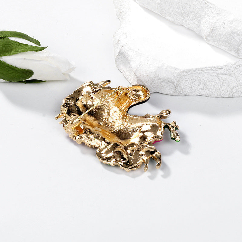 Enamel Floral Zebra Brooch PA5299