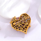 Heart Butterfly Flower Rhinestone Brooch PA5320