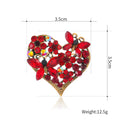 Heart Butterfly Flower Rhinestone Brooch PA5320