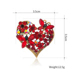 Heart Butterfly Flower Rhinestone Brooch PA5320