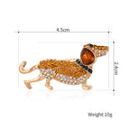 Cute Poodle Puppy Rhinestone Brooch PA5321