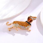 Cute Poodle Puppy Rhinestone Brooch PA5321