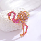 Flamingo Retro Rhinestone Brooch PA5322