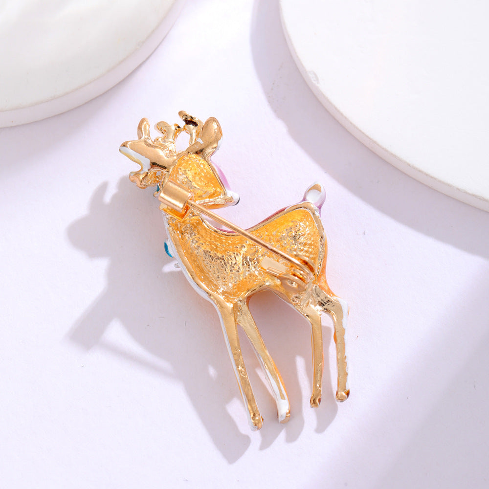 Christmas Baby Deer Enamel Brooch PA5324