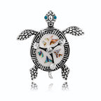 Rhinestone Enamel Sea Turtle Brooch PA5325