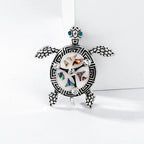 Rhinestone Enamel Sea Turtle Brooch PA5325